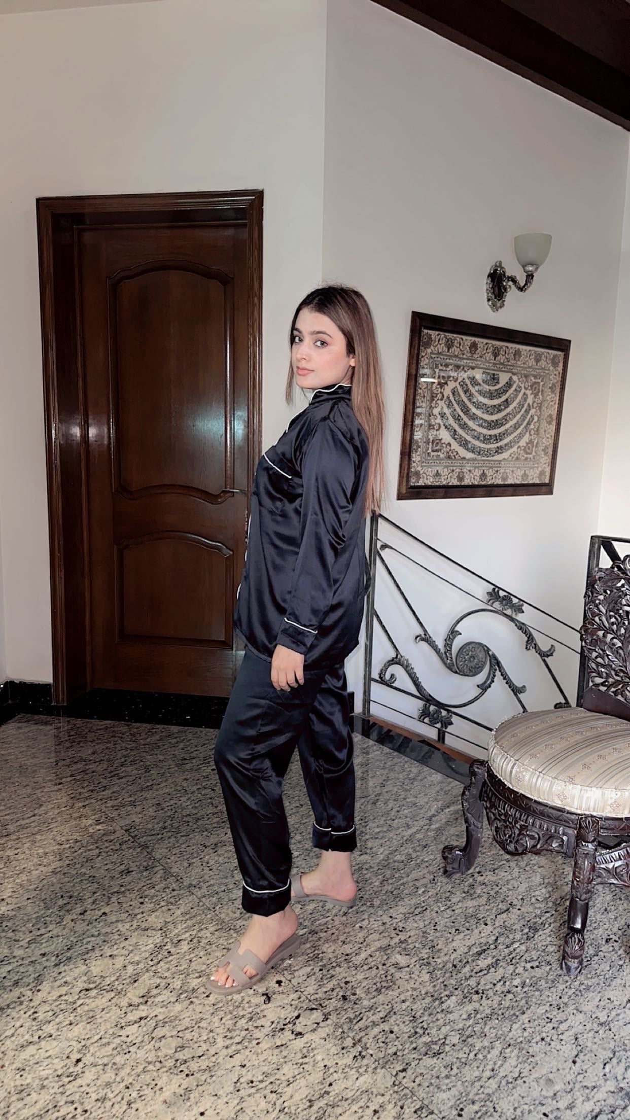Charcoal silk pjs